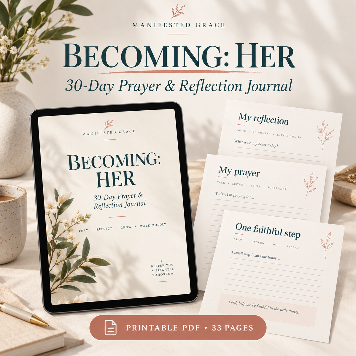Becoming Her 30-Day Prayer and Reflection Journal printable PDF